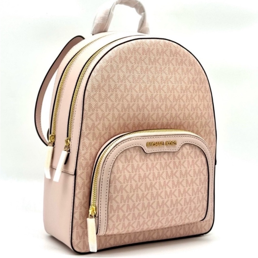 Michael Kors Jaycee Medium Signature Logo Backpack Powder Blush